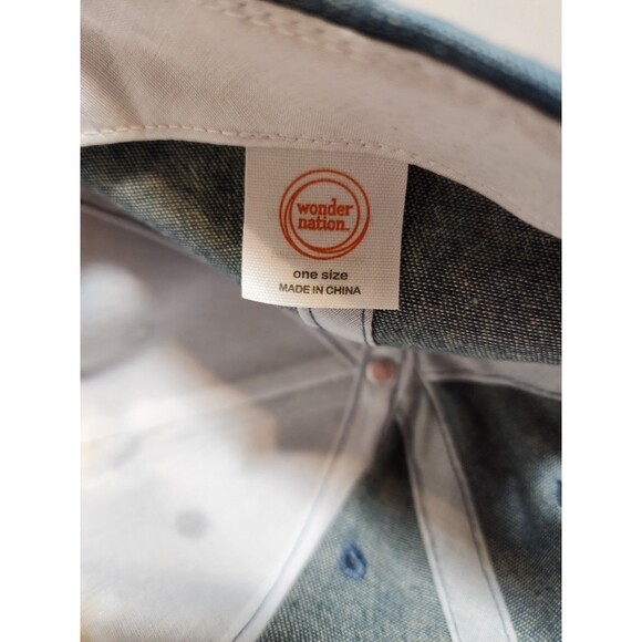 Wonder Nation Girls Blue Jean Denim Hat One Size Baseball Cap Daisy Floral Boho - Picture 6 of 10